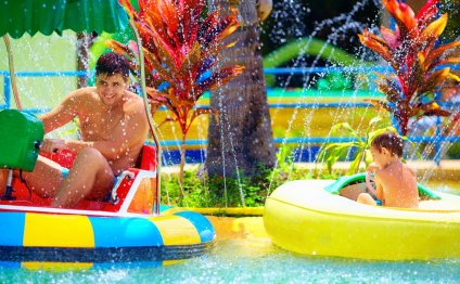 Family in waterpark